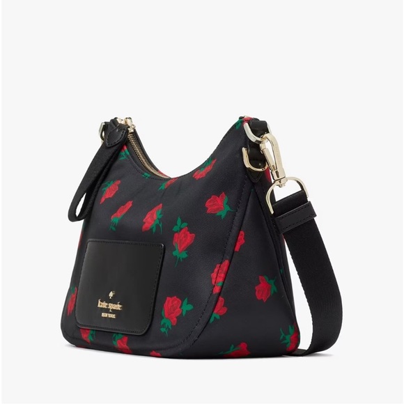 NWT Kate Spade New York Chelsea Rose Toss Printed Crossbody Bag - Black Multi - Picture 2 of 16